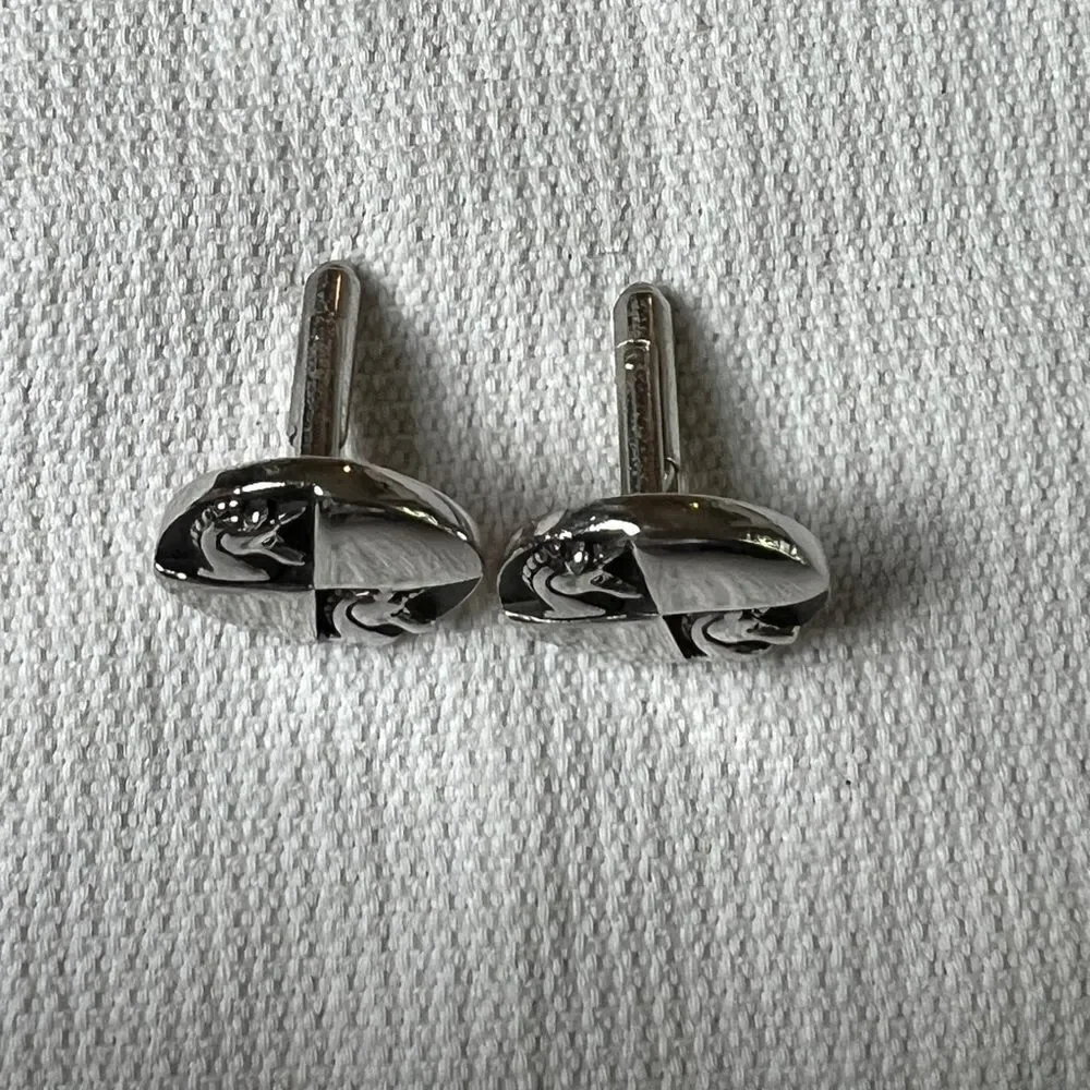 1960's-70's Unsigned UNISEX Silver Tone UNICORN CUFF LINKS